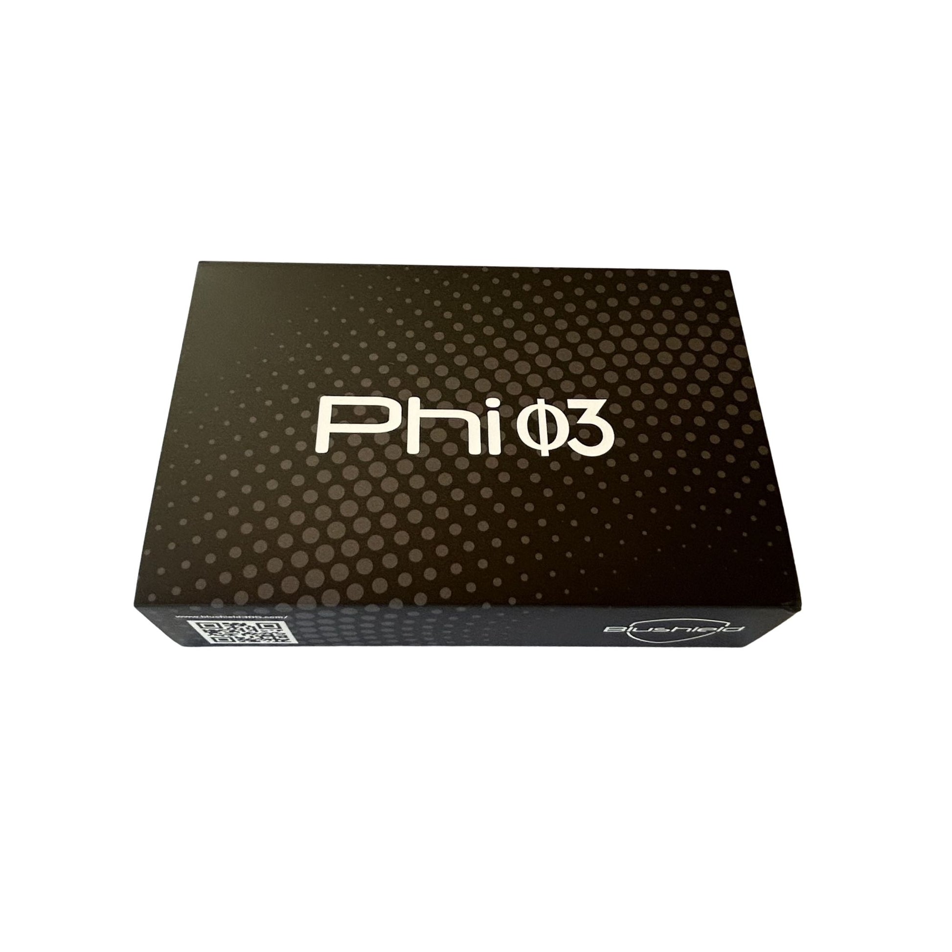 Black Blushield with 'Phi 03' branding on a white background