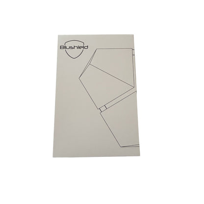 Blushield Phi 03 packaging with geometric design on a white background