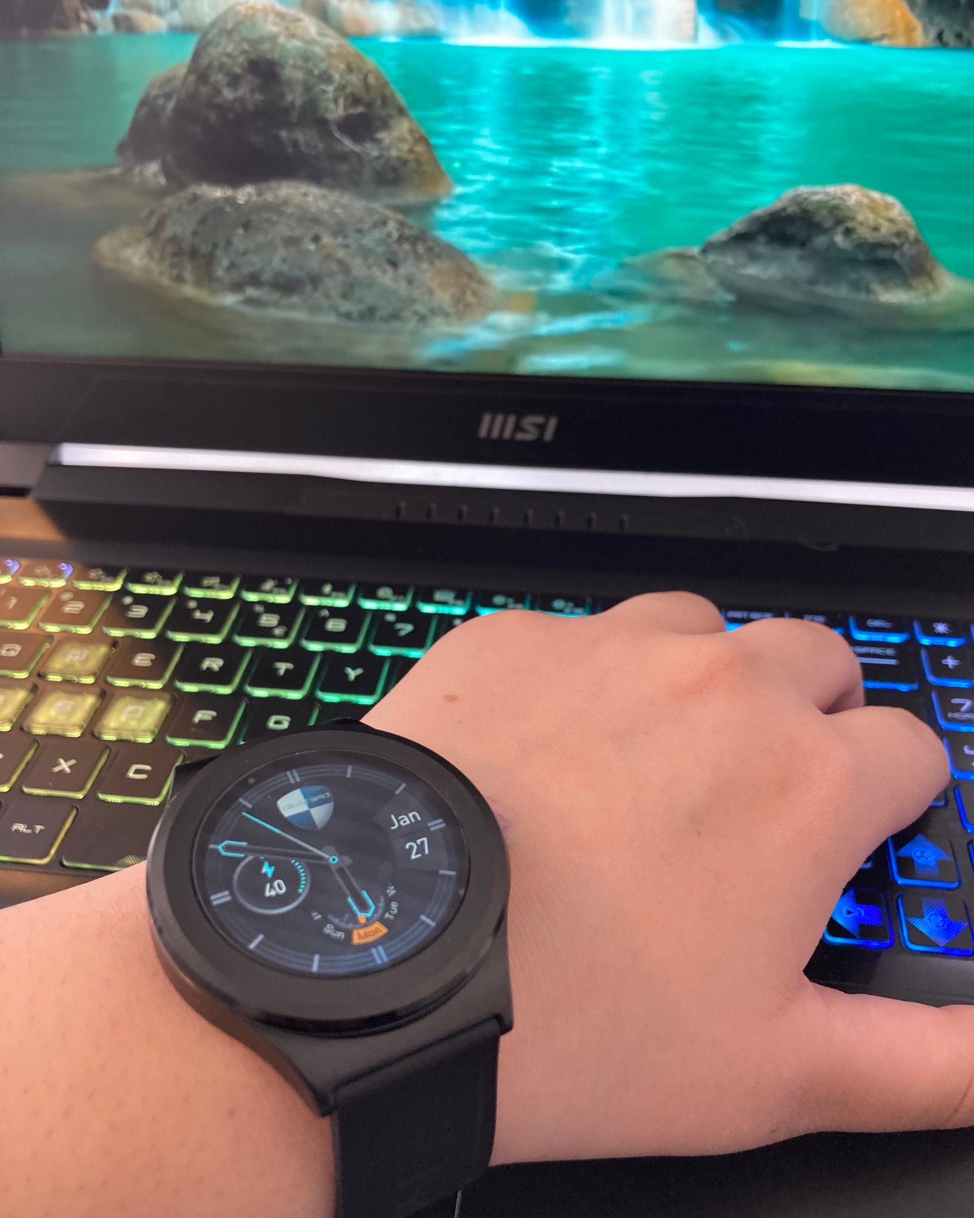 W1 Watch on wrist